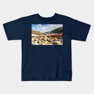 Clovelly Wooden fishing Boats, North Devon, England Kids T-Shirt